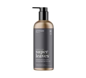 Image du produit Attitude - Super Leaves shampoing et gel douche, 473 ml, menthe poivrée et orange douce