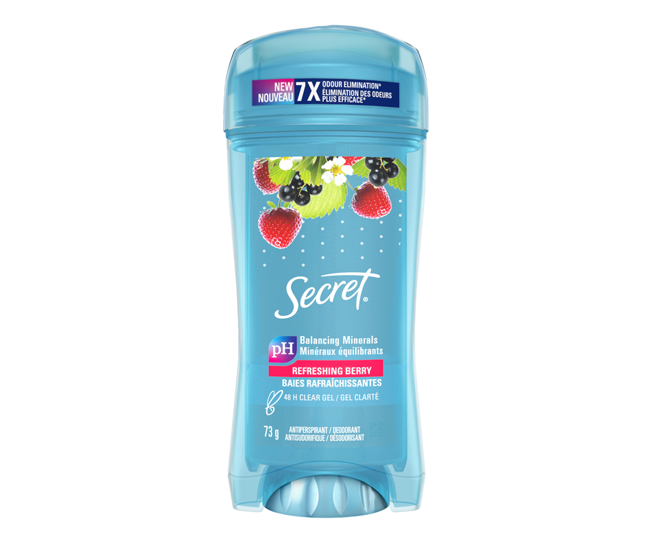 Antisudorifique et désodorisant gel clarté, Baies, 73 g Secret
