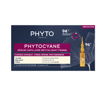 Phytocyane sérum capillaire revitalisant pour femme, 12 x 5 ml