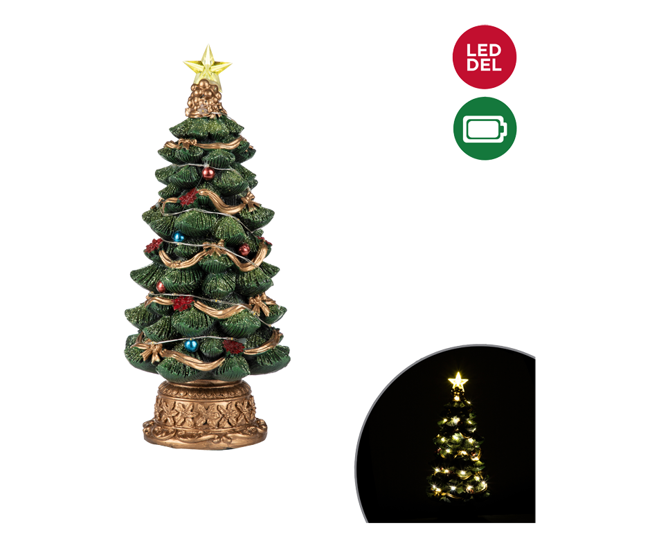 Sapin de Noël en polyrésine avec lumieres à DEL, 1 unité Danson Décor