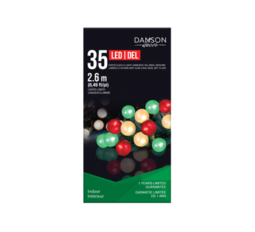 Image du produit Danson Décor - Jeu de 35 lumières à DEL G15 à finition perle, 1 unité, Multicolore