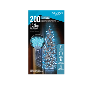 Image du produit Danson Décor - Jeu de 200 lumières à DEL de 5 mm, Aqua, 1 unité