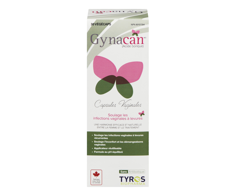 Gynacan capsules vaginales, 30 unités Gynacan Antifongique et test