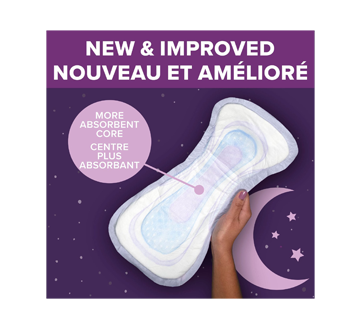 Image 4 du produit Poise - Serviettes d'incontinence ultraminces, flux de nuit, extra longues, 22 unités