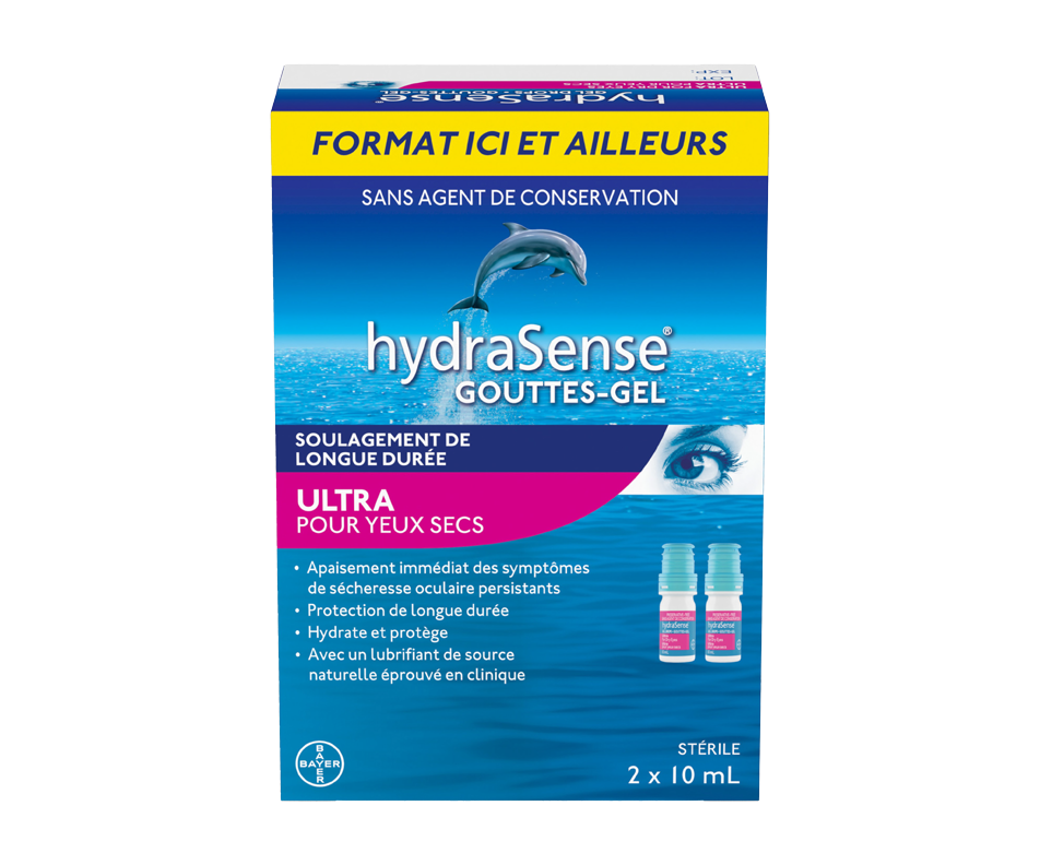 Ultra gouttesgel oculaires pour yeux secs , 20 ml HydraSense Goutte pour les yeux Jean Coutu