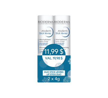 Image du produit Bioderma - Atoderm duo de baumes pour les lèvres, 2 x 4 g, Framboise