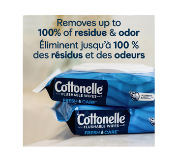 Cottonelle Lingettes humides jetables dans les toilettes Fresh Care,  lingettes humides pour adultes, 8 paquets avec couvercle rabattable, 42  lingettes par paquet (336 lingettes jetables dans les toilettes au total).  - 336 ea