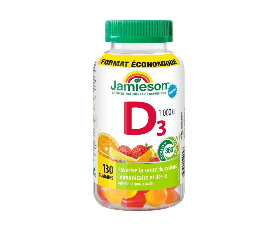 Vitamine D 1000 ui, 130 unités Jamieson Ampoules énergie et autres