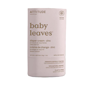 Image du produit Attitude - Baby leaves bar crème de change, 30 g, sans odeur
