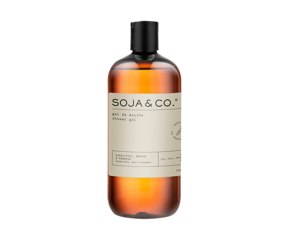 Gel de douche, eucalyptus, menthe et romarin, 550 ml Soja&Co. Gel