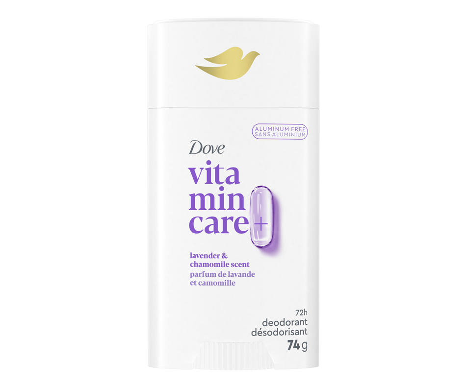Vitamin Care+ désodorisant en bâton, lavande et camomille Dove