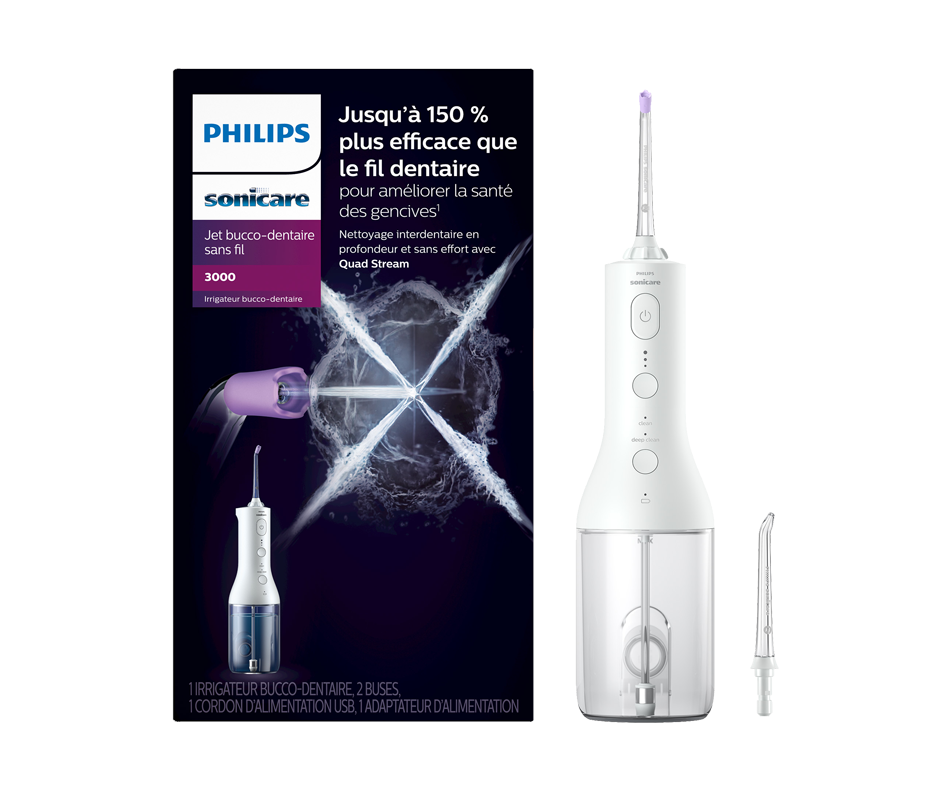 Sonicare Power Flosser 3000 jet buccodentaire sans fil, 1 unité