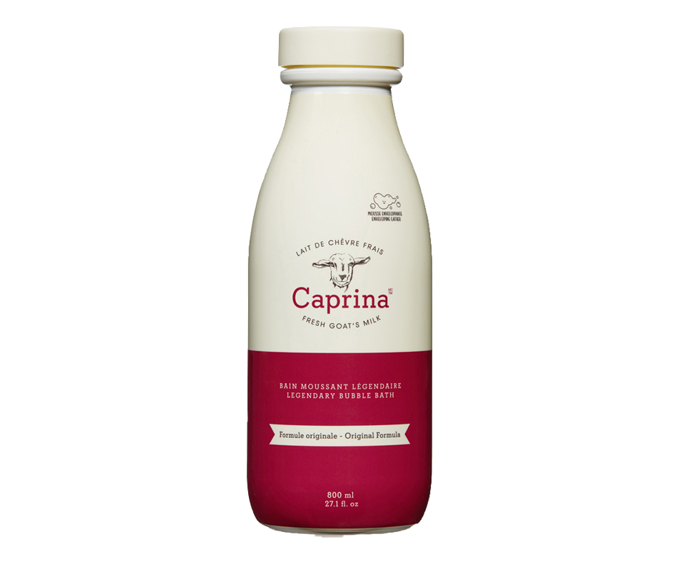 Lait de bain moussant au lait de chèvre frais, formule originale, 800 ml Caprina Sels, huile Lait de bain moussant au lait de chèvre frais, formule originale, 800 ml Caprina Sels, huile