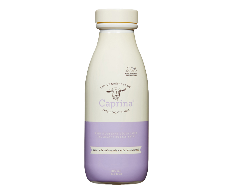 Lait de bain moussant au lait de chèvre frais, huile de lavande, 800 ml Caprina Sels, huile Lait de bain moussant au lait de chèvre frais, huile de lavande, 800 ml Caprina Sels, huile