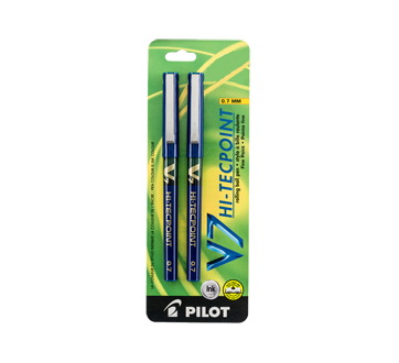 Hi-Tecpoint V7 stylo à bille roulante 0,7 mm, 2 unités, bleu