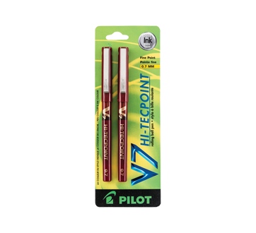 Image du produit Pilot - Hi-Tecpoint V7 stylo à bille roulante 0,7 mm, 2 unités, rouge