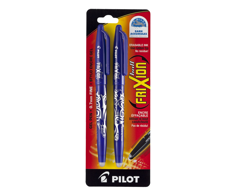 Frixion Ball stylo gel effaçable, 2 unités, bleu – Pilot : Instruments ...