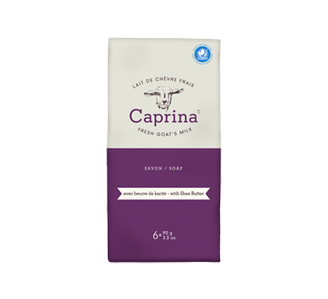Image du produit Caprina - Savon au lait de chèvre frais, 6 x 90 g, beurre de karité