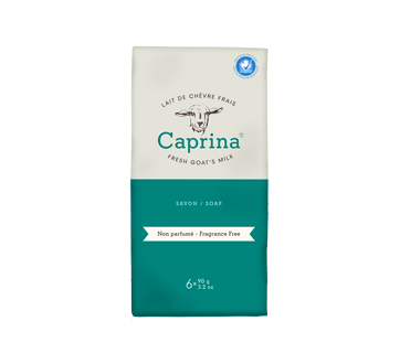 Image du produit Caprina - Savon au lait de chèvre frais, non parfumé, 6 x 90 g