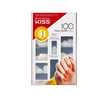 Faux-ongles entiers ovales vie active, 100 unités