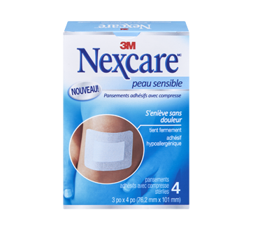 Image 1 du produit Nexcare - Pansements adhesifs avec compresse pour peau sensible, 4 unités