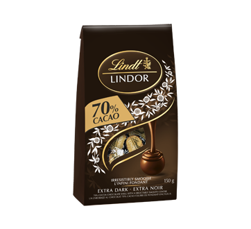 Image du produit Lindt - Lindor 70% cacao truffes au chocolat extra noir, 150 g
