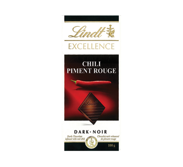 Lindt Excellence chocolat, 100 g, piment rouge