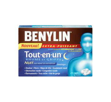 Image 3 du produit Benylin - BenylinTout-en-Un Rhume et Grippe extra-puissant formule nuit, 24 unités