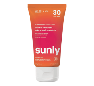 Crème solaire minérale FPS 30, 150 g, fleur d'oranger