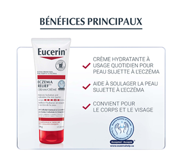 Image 5 du produit Eucerin - Eczema Relief crème hydratante quotidienne pour visage et corps pour peau sujette à l'eczéma, 226 g