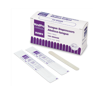 Image du produit MedPro - Abaisse-langue stérile, emballé individuellement, 100 unités