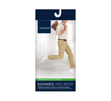 Image du produit Sigvaris - Coton coussiné pour hommes 182 , Jarret, taille A, noir
