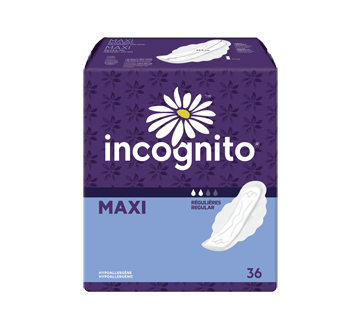 Image du produit Incognito - Maxi serviettes à rebords, 36 unités, régulières