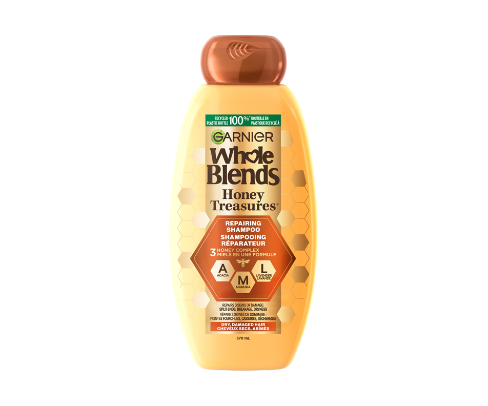 Whole Blends Trésors de miel shampooing réparateur, 370 ml Garnier