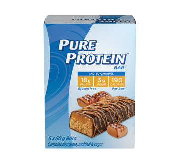 Image 1 du produit Pure Protein - barre protéinée caramel salé, 6 x 50 g, chocolat et caramel salé