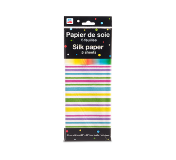 Papier de soie, 5 feuilles, motif de rayures