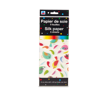 Papier de soie, 5 feuilles, motif d'oiseaux