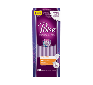 Microliners protège-dessous pour incontinence, 50 unités, absorption légère, longs