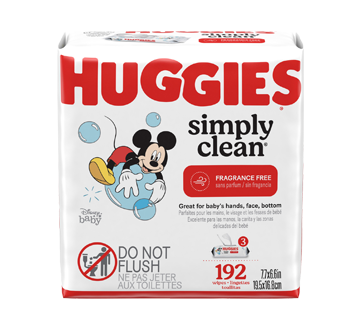 Image 1 du produit Huggies - Simply Clean lingettes pour bébés, non parfumées, 192 unités