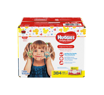 Image du produit Huggies - Simply Clean lingettes pour bébés, sans parfum, 384 unités