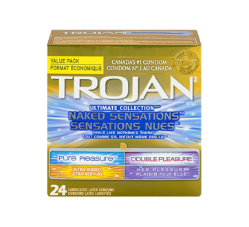 Image 1 du produit Trojan - Sensations Nues Ultimate Collection condoms lubrifiés, 24 unités