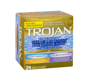 Image 2 du produit Trojan - Sensations Nues Ultimate Collection condoms lubrifiés, 24 unités