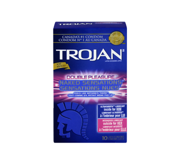 Image 1 du produit Trojan - Sensations Nues Double Pleasure condoms lubrifiés, 10 unités