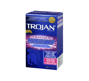 Image 3 du produit Trojan - Sensations Nues Double Pleasure condoms lubrifiés, 10 unités