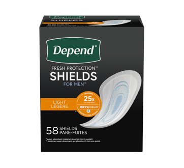 Depend pare-fuites pour homme, 58 unités, absorption légère