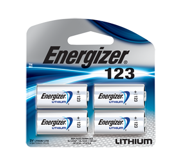 Pile miniature Lithium 123 x 1 pour appareil photo avec la garantie 0  coulure Energizer