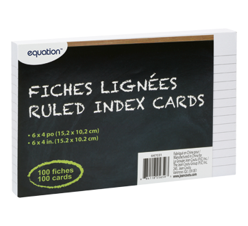 Fiches lignées, 100 unités