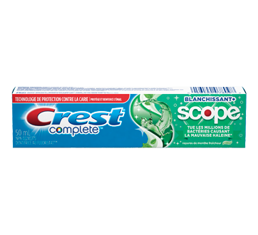 Complet Blanchissant avec Scope dentifrice, 50 ml, menthe fraîcheur