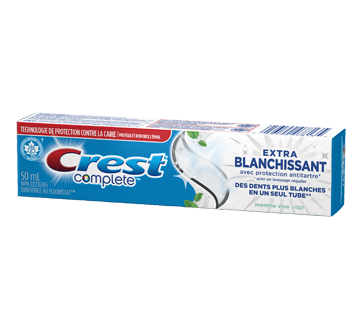 Image 2 du produit Crest - Complete Plus dentifrice extra blanchissant, 50 ml, menthe vive