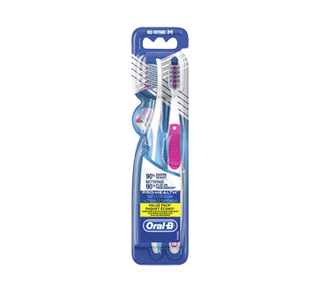 Pro-Santé Nettoyage Supérieur brosse à dents manuelle, 2 unités, moyenne